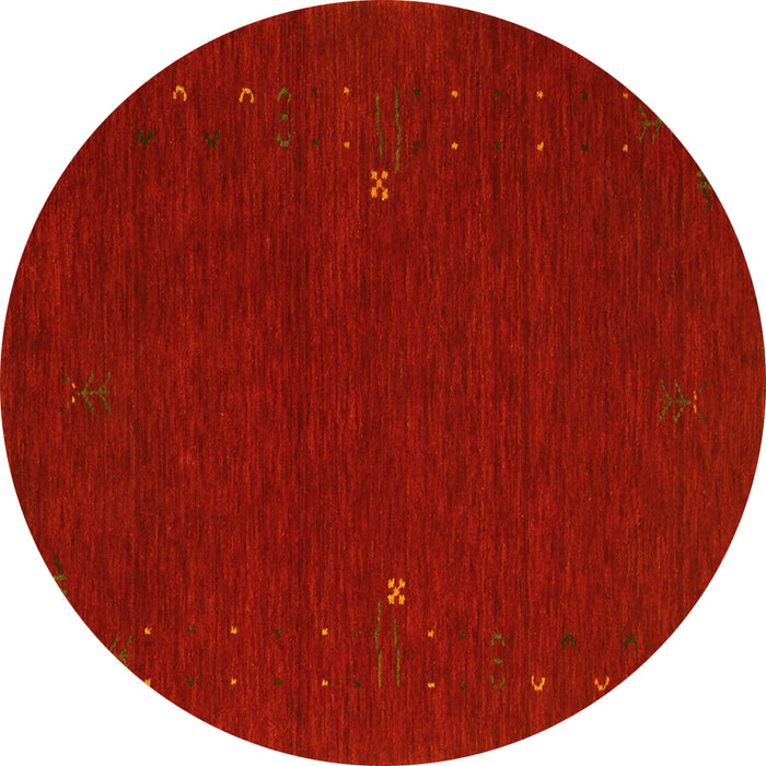 Round Abstract Yellow Contemporary Rug, con167yw