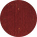 Round Abstract Brown Contemporary Rug, con167brn