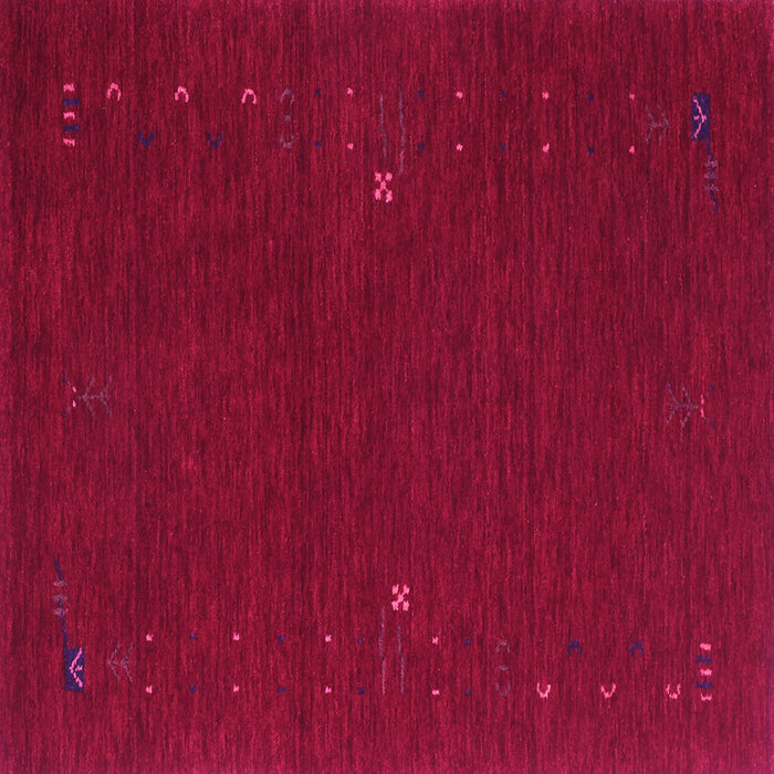 Square Machine Washable Abstract Pink Contemporary Rug, wshcon167pnk