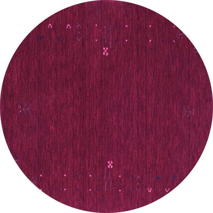 Round Machine Washable Abstract Purple Contemporary Area Rugs, wshcon167pur