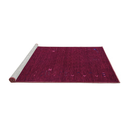 Sideview of Machine Washable Abstract Purple Contemporary Area Rugs, wshcon167pur