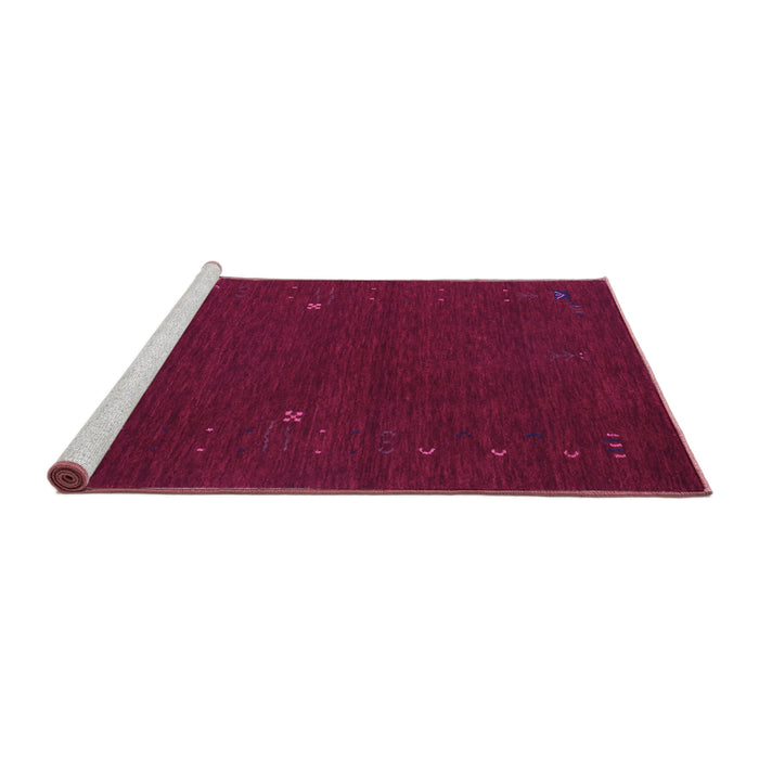 Sideview of Machine Washable Abstract Purple Contemporary Area Rugs, wshcon167pur