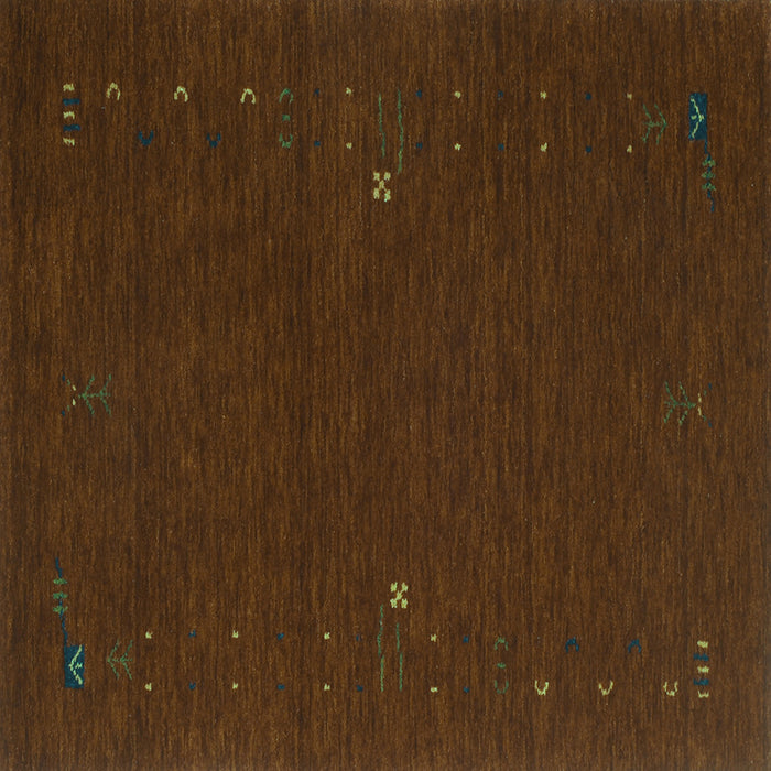 Square Abstract Turquoise Contemporary Rug, con167turq