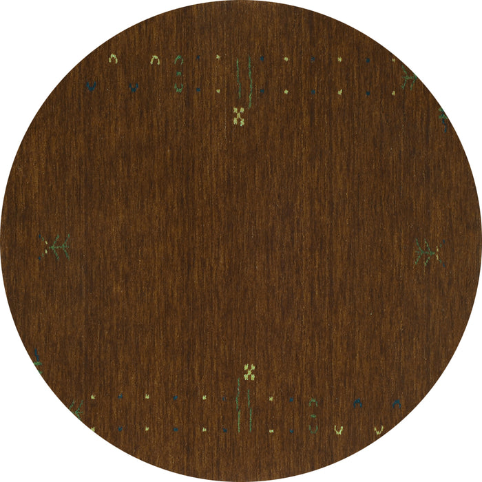 Round Abstract Turquoise Contemporary Rug, con167turq