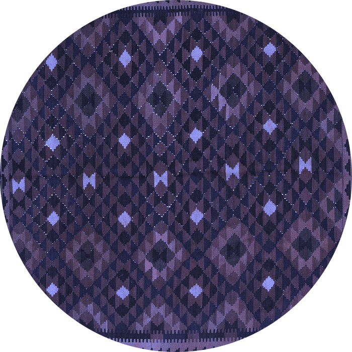 Round Machine Washable Oriental Blue Traditional Rug, wshcon1680blu