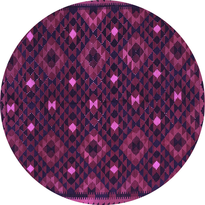 Round Oriental Purple Traditional Rug, con1680pur