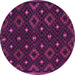 Round Oriental Purple Traditional Rug, con1680pur