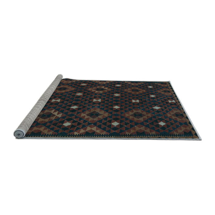 Sideview of Machine Washable Oriental Light Blue Traditional Rug, wshcon1680lblu