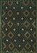 Machine Washable Oriental Turquoise Traditional Area Rugs, wshcon1680turq