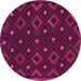 Round Machine Washable Oriental Pink Traditional Rug, wshcon1680pnk