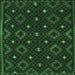 Square Machine Washable Oriental Emerald Green Traditional Area Rugs, wshcon1680emgrn