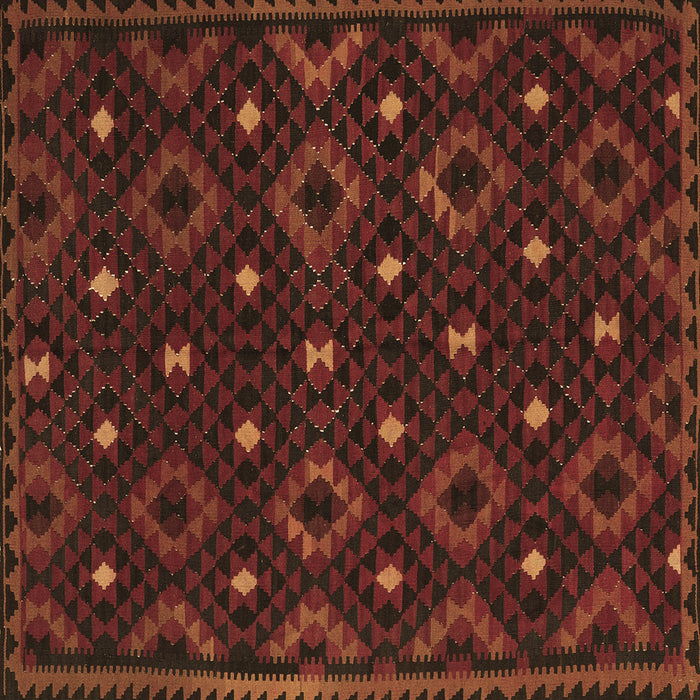 Square Machine Washable Oriental Brown Traditional Rug, wshcon1680brn