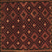 Square Machine Washable Oriental Brown Traditional Rug, wshcon1680brn