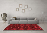 Machine Washable Oriental Red Traditional Rug, wshcon1680red