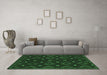 Machine Washable Oriental Emerald Green Traditional Area Rugs in a Living Room,, wshcon1680emgrn