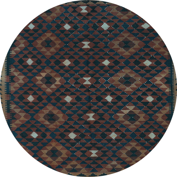 Round Oriental Light Blue Traditional Rug, con1680lblu
