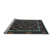 Sideview of Machine Washable Oriental Light Blue Traditional Rug, wshcon1681lblu