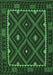 Machine Washable Oriental Emerald Green Traditional Area Rugs, wshcon1681emgrn