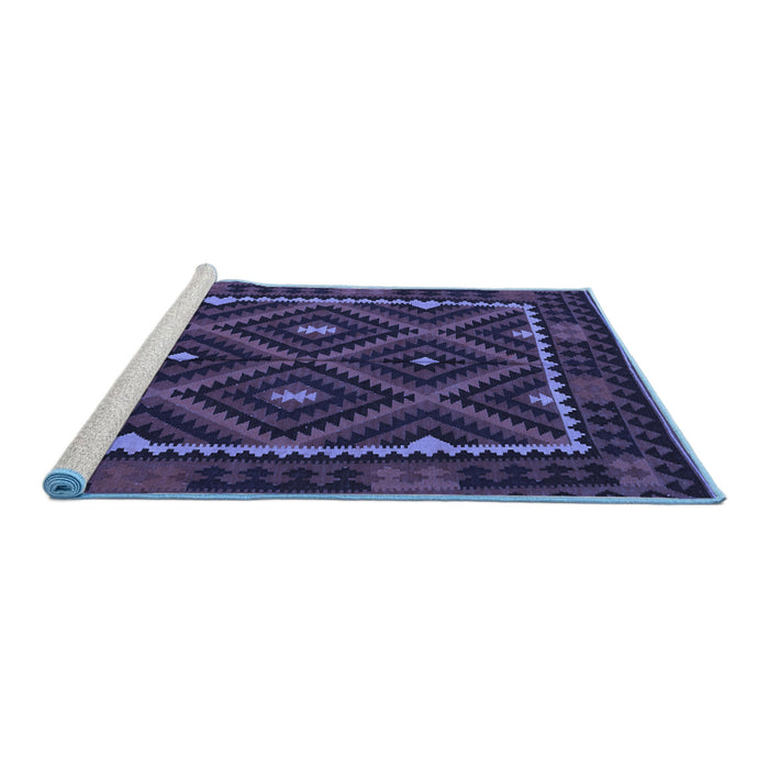 Sideview of Machine Washable Oriental Blue Traditional Rug, wshcon1681blu