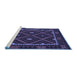 Sideview of Machine Washable Oriental Blue Traditional Rug, wshcon1681blu