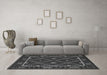 Machine Washable Oriental Gray Traditional Rug in a Living Room,, wshcon1681gry