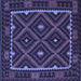 Square Machine Washable Oriental Blue Traditional Rug, wshcon1681blu