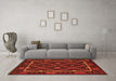 Machine Washable Oriental Orange Traditional Area Rugs in a Living Room, wshcon1681org