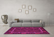 Machine Washable Oriental Pink Traditional Rug in a Living Room, wshcon1681pnk