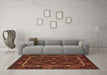 Machine Washable Oriental Brown Traditional Rug in a Living Room,, wshcon1681brn