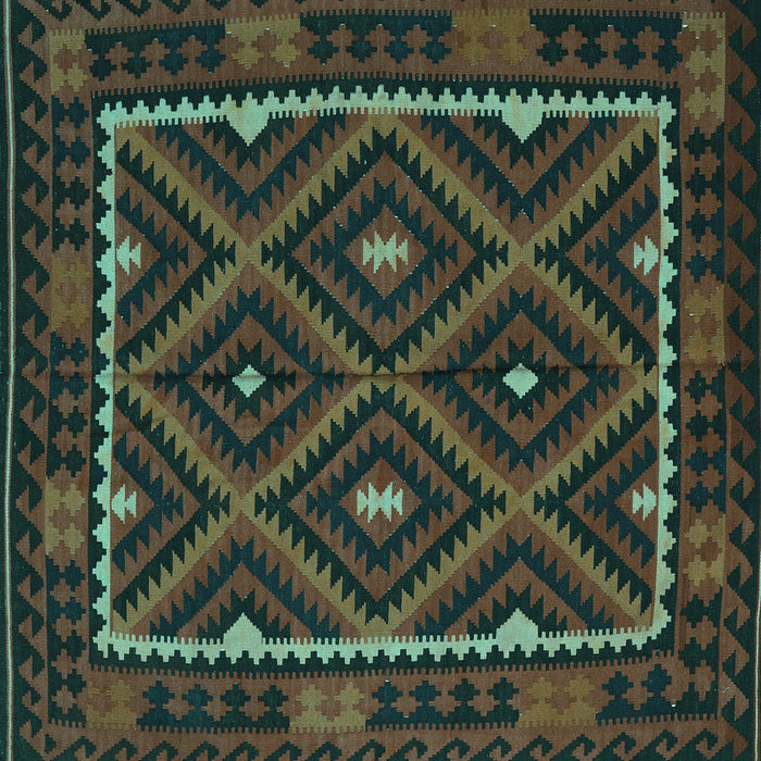 Square Oriental Turquoise Traditional Rug, con1681turq