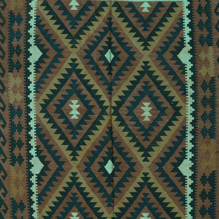 Machine Washable Oriental Turquoise Traditional Area Rugs, wshcon1681turq