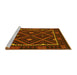 Sideview of Machine Washable Oriental Yellow Traditional Rug, wshcon1681yw