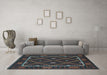 Machine Washable Oriental Light Blue Traditional Rug in a Living Room, wshcon1681lblu