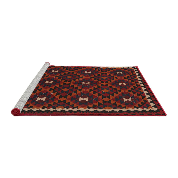Serging Thickness of Machine Washable Contemporary Dark Brown Rug, wshcon1682