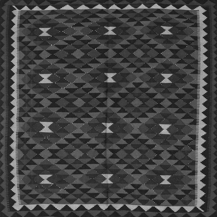 Round Machine Washable Oriental Gray Traditional Rug, wshcon1682gry