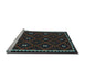 Sideview of Machine Washable Oriental Light Blue Traditional Rug, wshcon1682lblu