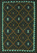 Machine Washable Oriental Turquoise Traditional Area Rugs, wshcon1682turq