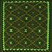 Round Machine Washable Oriental Green Traditional Area Rugs, wshcon1682grn