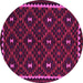 Round Machine Washable Oriental Pink Traditional Rug, wshcon1682pnk