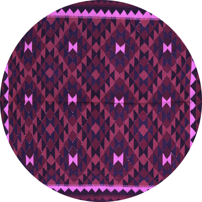 Round Machine Washable Oriental Purple Traditional Area Rugs, wshcon1682pur