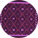 Round Machine Washable Oriental Purple Traditional Area Rugs, wshcon1682pur