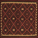 Square Machine Washable Oriental Brown Traditional Rug, wshcon1682brn