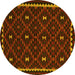 Round Oriental Yellow Traditional Rug, con1682yw