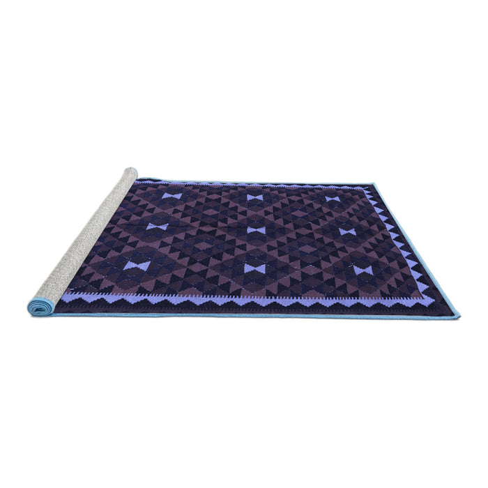 Sideview of Machine Washable Oriental Blue Traditional Rug, wshcon1682blu