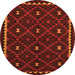 Square Oriental Orange Traditional Rug, con1682org