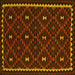 Square Machine Washable Oriental Yellow Traditional Rug, wshcon1682yw