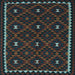 Square Machine Washable Oriental Light Blue Traditional Rug, wshcon1682lblu