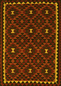 Oriental Yellow Traditional Rug, con1682yw