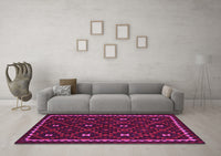 Machine Washable Oriental Pink Traditional Rug, wshcon1682pnk