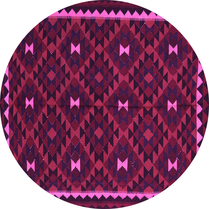 Round Oriental Pink Traditional Rug, con1682pnk